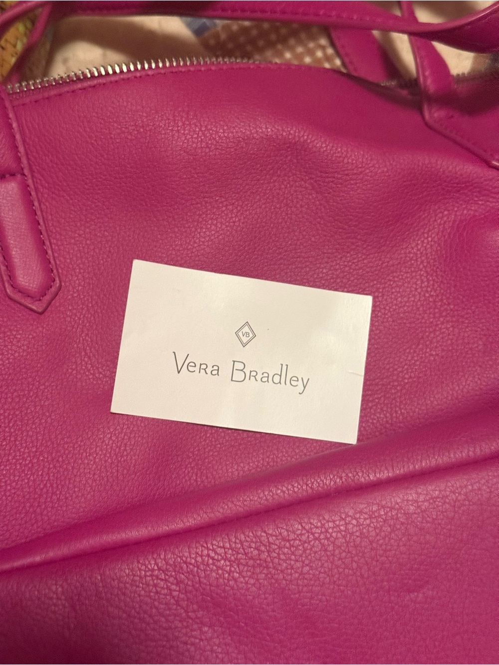 Vera Bradley Fuchsia Leather Handbag